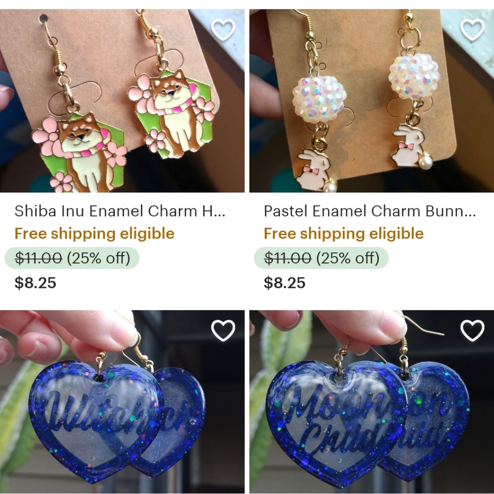 Earrings on my Etsy